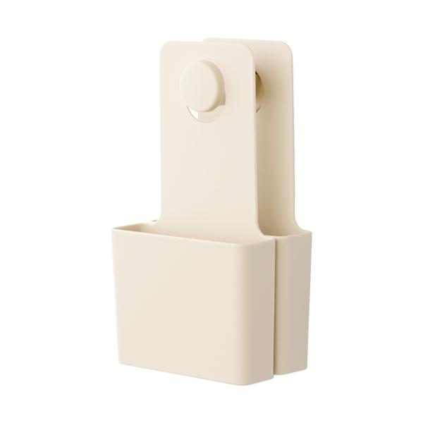 フック ポケット 同色2個組 壁面収納 壁 収納 小物収納 プラスチック 日本製 （ リモコンラック 小物ケース リモコン スマホ 小物入れ 収納ケース ケース 収納ボックス リモコンスタンド ペンスタンド ） 【 ベージュ 】