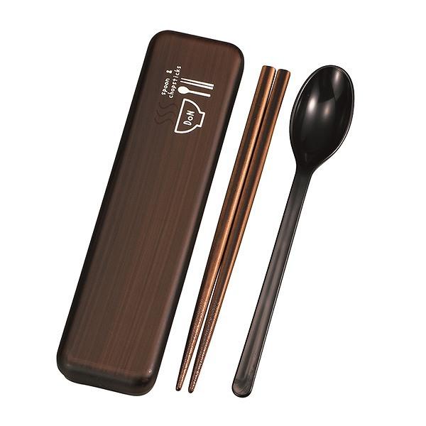 スプーン＆箸セット コンビセット スプーン 箸 木目 18cm （ お箸 お弁当用 セット 日本製 おしゃれ かわいい シンプル 木製風 カトラリー ケース お箸セット はし メンズ レディース コンビ ）