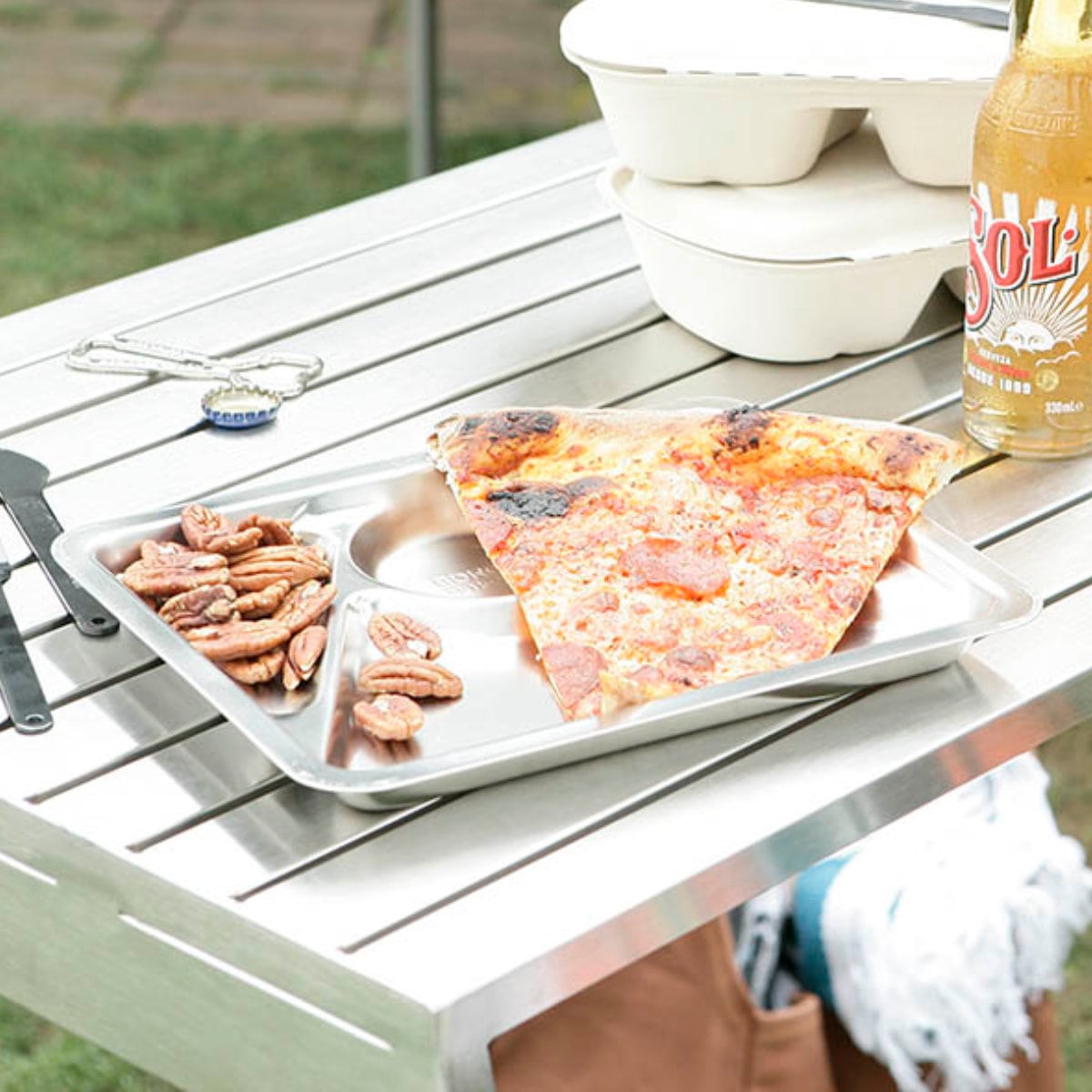 ダルトン プレート B 27cm ステンレス （ DULTON 食洗器対応 ステンレスプレート ステンレストレー ステンレス製プレート 仕切り皿 ワンプレート キャンプ食器 アウトドア キャンプ ランチ 仕切り ランチプレート おしゃれ ）