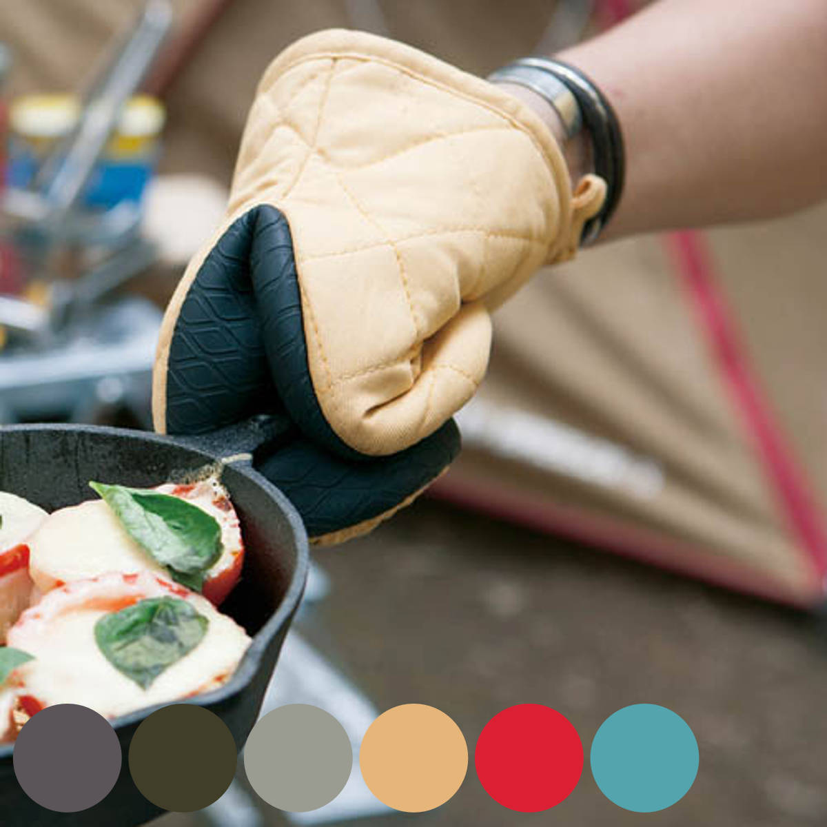 ダルトン DULTON ミトン 鍋つかみ グラットン GLUTTON オーブンミット （ 鍋掴み キッチングローブ オーブングローブ キッチンミトン オーブンミトン グリルミトン 耐熱ミトン 厚手 片手ミトン 左右兼用型 コットン ）【 ブルー 】