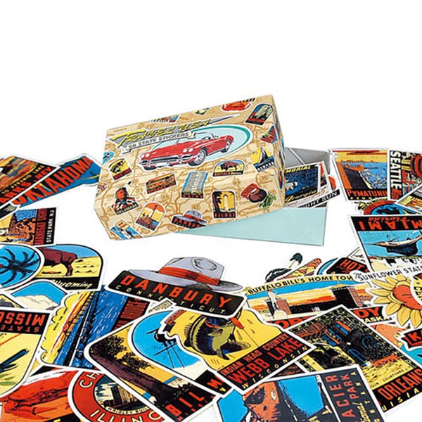 ステッカー ダルトン DULTON オールドステイ 50枚セット （ シール アメリカ 箱入り ラベル 車 全米 50州 アメリカン レトロ スーツケース 旅 名所 観光地 ）