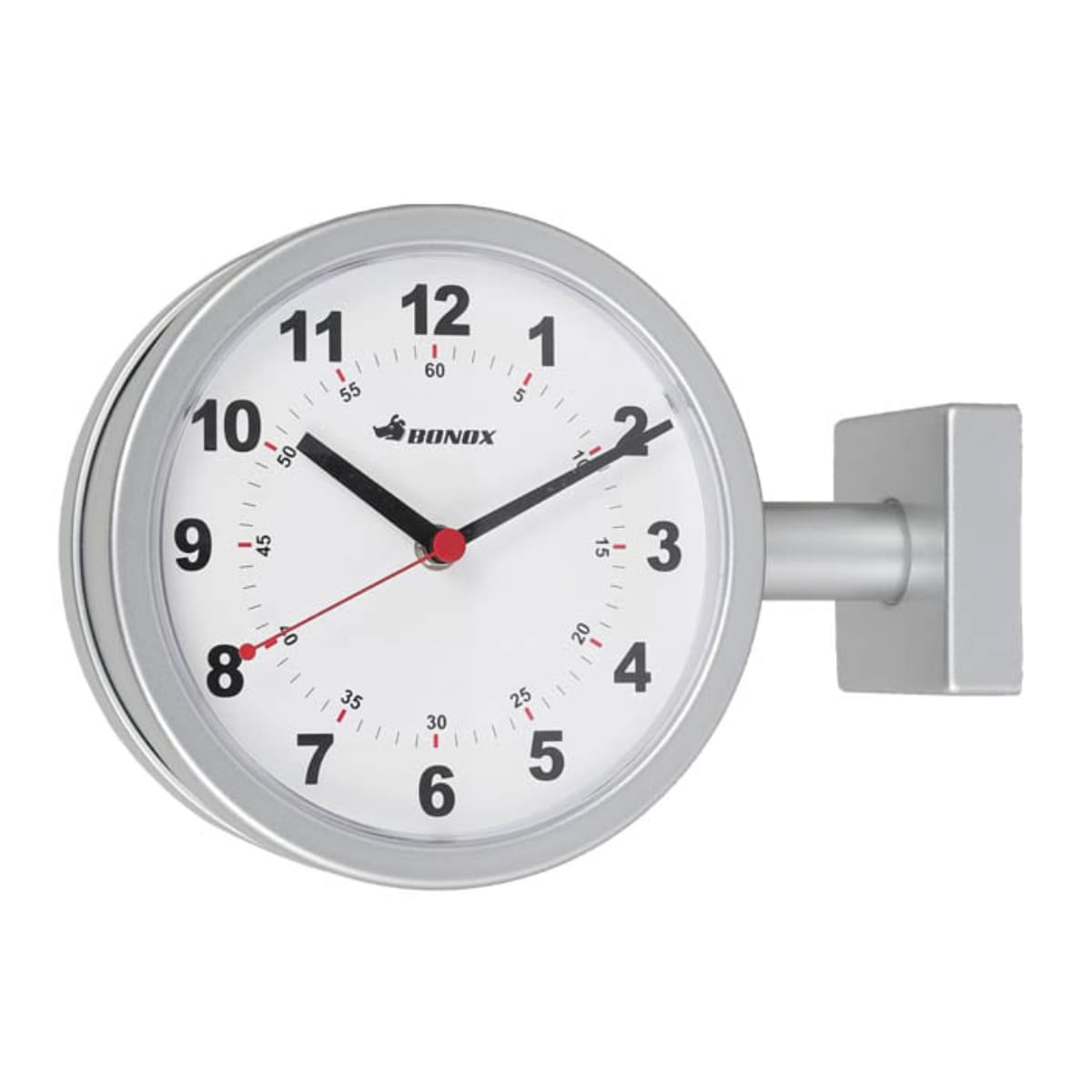 掛け時計 ダルトン DULTON ダブルフェイスクロック （ 壁掛け時計 インテリア ウォールクロック 部屋 壁掛時計 とけい アナログ おしゃれ 電池式 ステップ秒針 角度 自由 オフィス ステーションクロック 両面時計 ） 【シルバー】