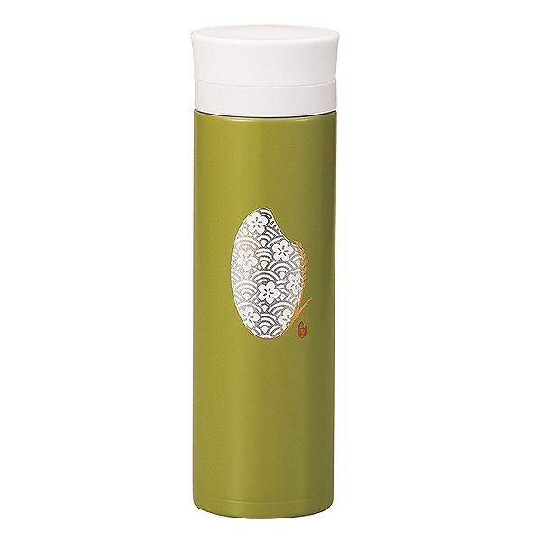 水筒 ステンレス 直飲み マグボトル 米もん 300ml 軽量 （ ステンレスボトル 保温 保冷 和柄 スリムボトル コンパクト ボトル 和風 ステンレス製 おしゃれ お洒落 ウォーキング 遠足 ） 【 緑 】