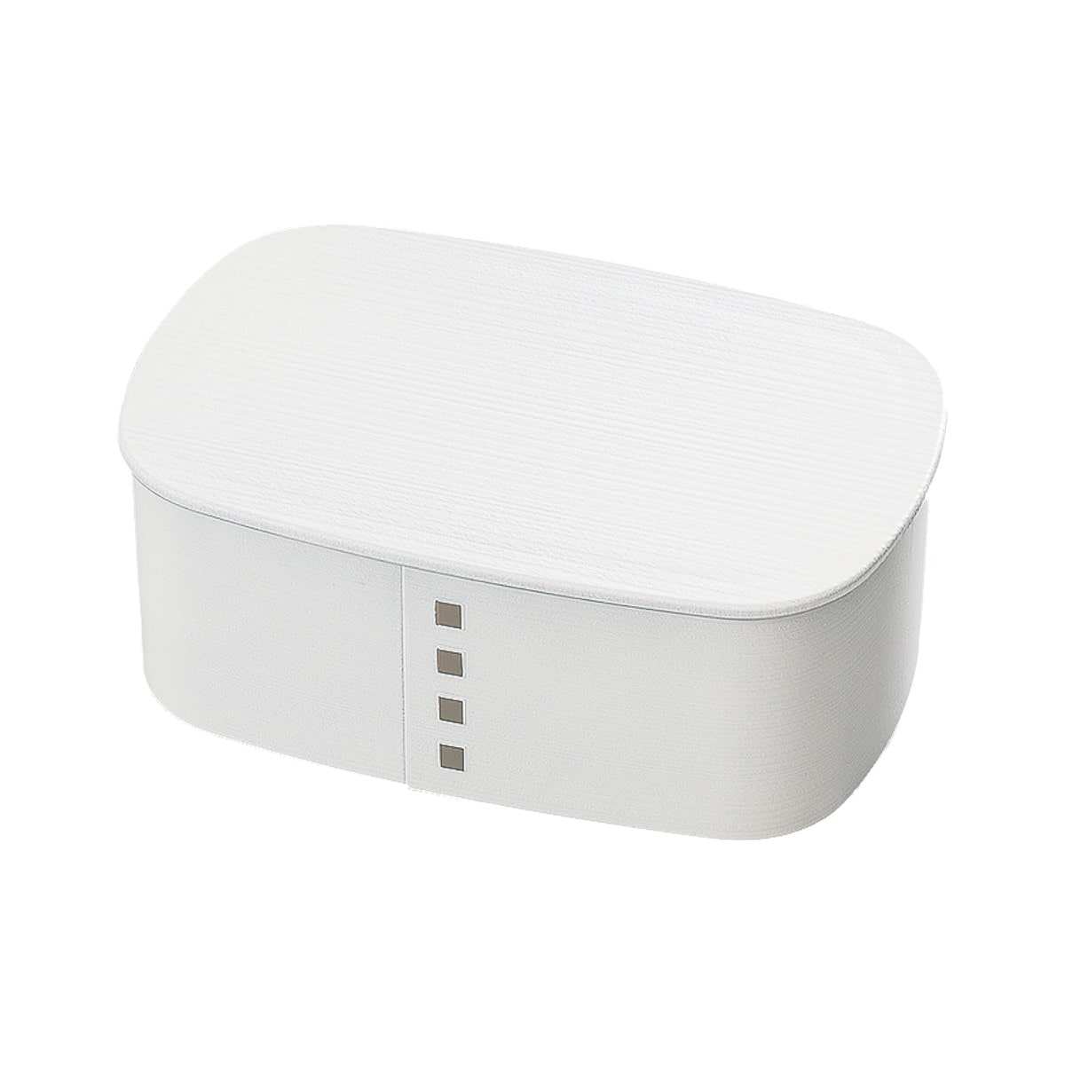 お弁当箱 1段 曲げわっぱ レンジ対応 700ml モノトーン曲げわっぱ （ 日本製 食洗機対応 曲げわっぱ弁当箱 曲げわっぱ風 わっぱ弁当箱 弁当 小判型 丸型 仕切りつき ランチベルト付き シンプル モダン モノトーン ） 【ホワイト】