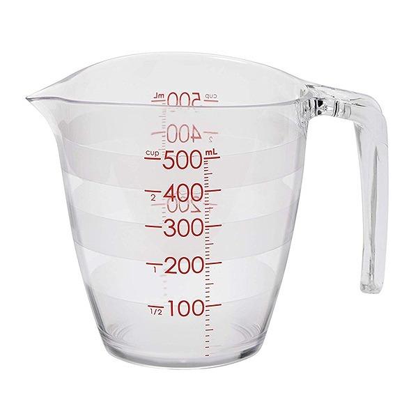 計量カップ 目盛りが見やすい計量カップ 500ml クリア （ 計量コップ 計量器具 メジャーカップ 食洗機対応 電子レンジ対応 目盛り付き 計量 プラスチック製 メジャーコップ 製菓道具 お菓子作り ）