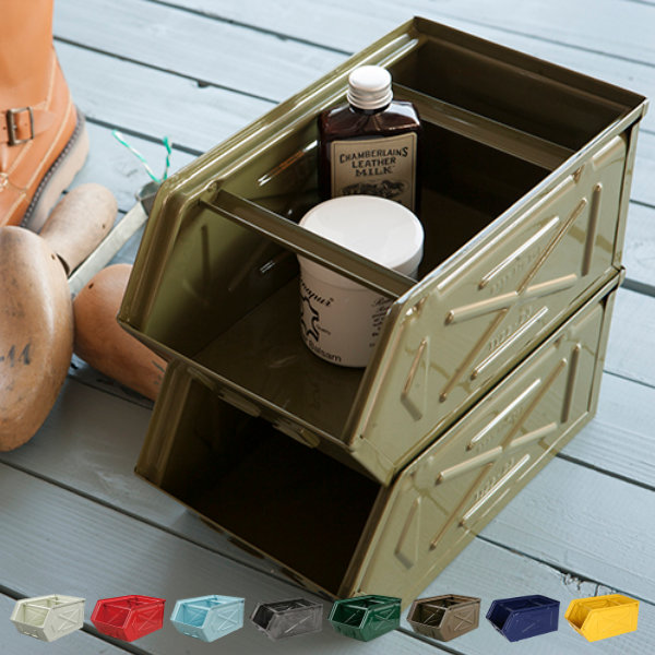 ダルトン DULTON パーツストッカー 小物ケース 工具箱 インテリア スチール （ 収納ボックス 前開き 収納ケース 小物収納 収納 スタッキング 積み重ね 小物 工具 ケース ボックス ブリキ風 ストッカー 工具入れ おしゃれ ）【 Raw 】