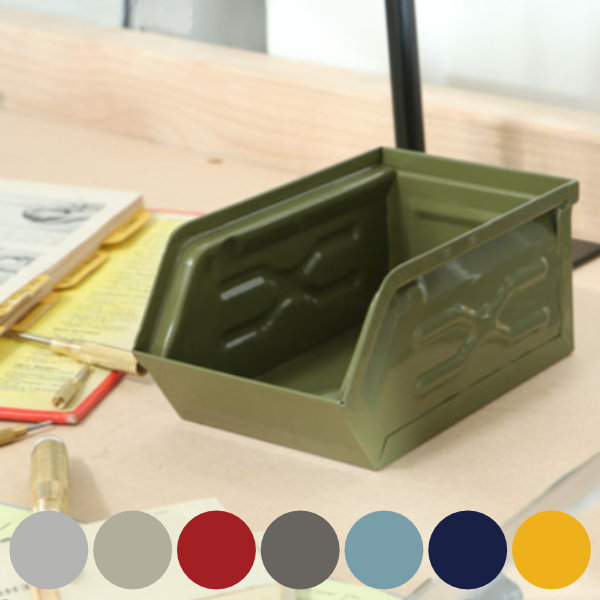 ダルトン DULTON ミニパーツボックス 小物ケース インテリア スチール （ 収納ボックス 前開き 収納ケース ミニ 小物収納 収納 スタッキング 積み重ね 小物 ペン 文具 文房具 ケース ボックス ブリキ風 おしゃれ ） 【Raw】