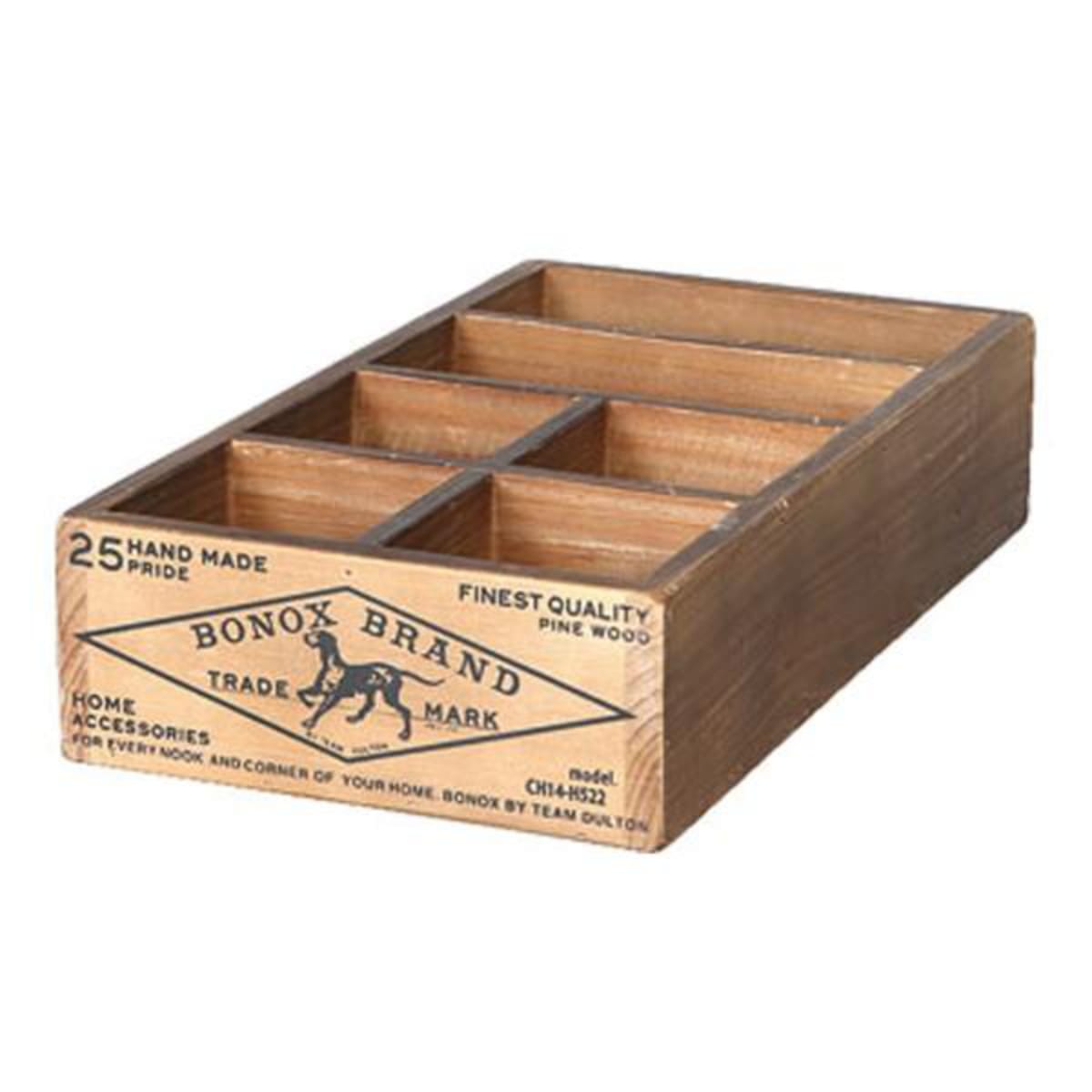 小物収納 ダルトン DULTON WOODEN ORGANIZER BOX ウッデン ボックス 木製 幅17.5×奥行32×高さ7cm （ 小物入れ 収納ケース 収納ボックス ケース 木製ボックス 仕切あり 小物 道具入れ 整理整頓 整理 ヴィンテージ感 スタッキング ）