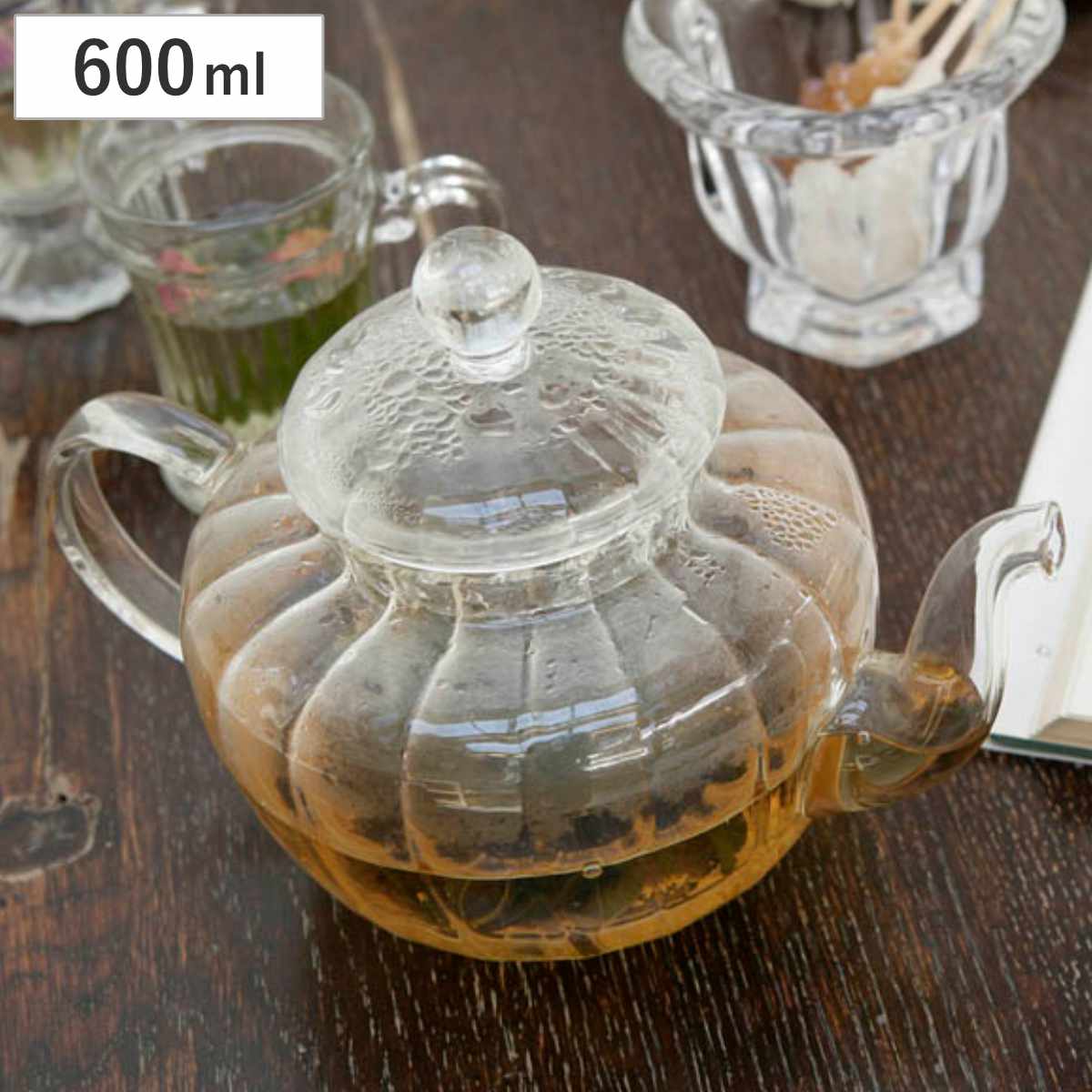 ティーポット 600ml 耐熱ガラス パンプキン おしゃれ ダルトン DULTON （ 紅茶ポット 急須 ストレーナー付き 茶こし付き ガラスティーポット リーフティー 耐熱 ）