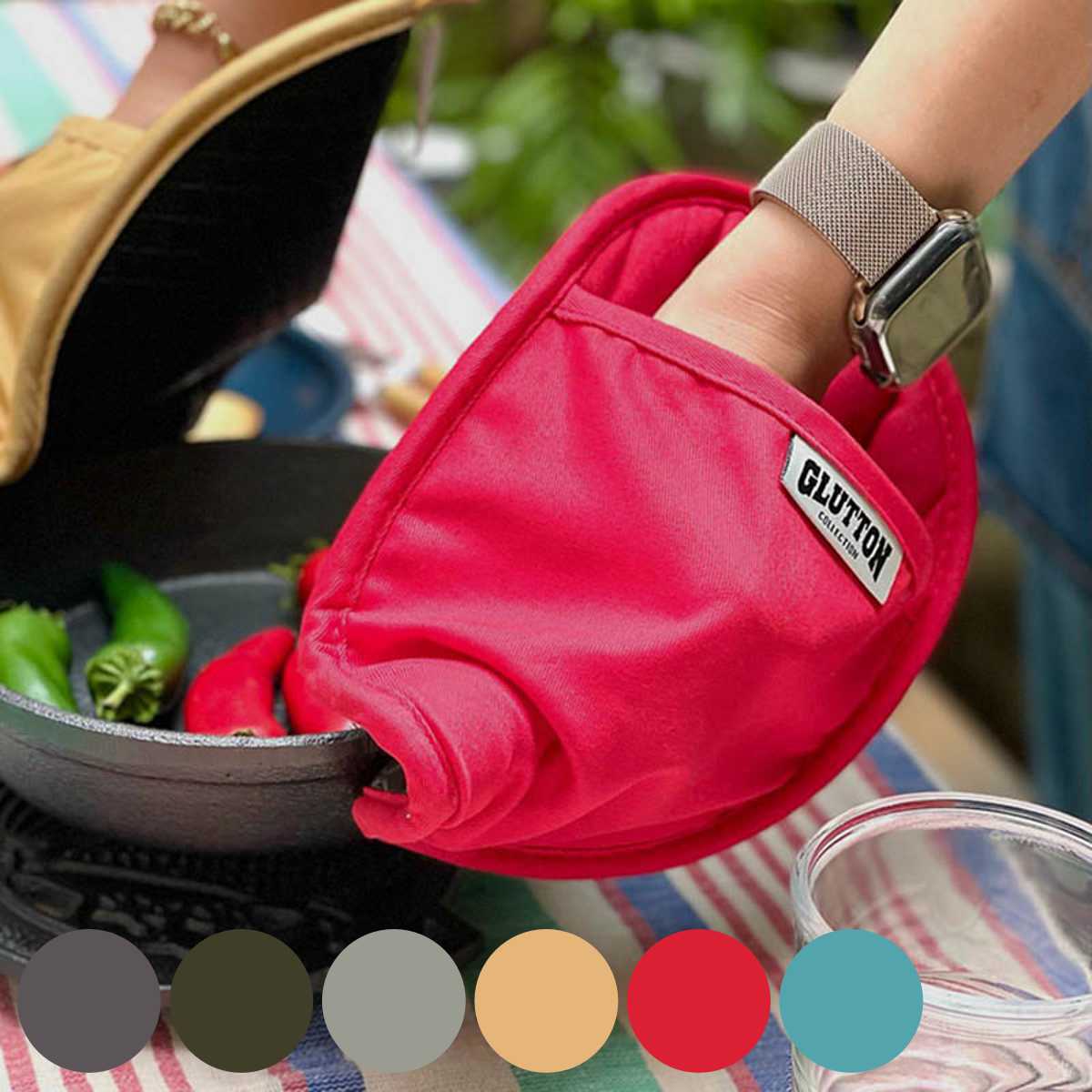 ダルトン DULTON ミトン 鍋敷き グラットン GLUTTON ポットホルダー （ 鍋掴み 鍋しき オーブングローブ 鍋つかみ キッチンミトン オーブンミトン グリルミトン 耐熱ミトン 厚手 片手ミトン 左右兼用型 コットン ）【 ブルー 】