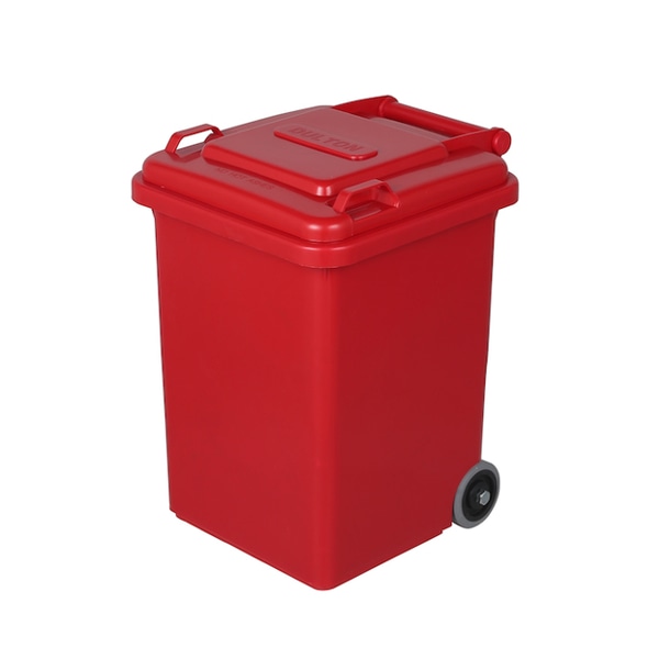 ゴミ箱 18L ダルトン DULTON 屋外兼用 プラスチックトラッシュカン （ ごみ箱 18リットル 蓋つき キャスター付き 排水栓 キッチン リビング アメリカン ダストボックス ごみばこ ふた付き 袋 見えない おしゃれ アメリカ ） 【 レッド 】