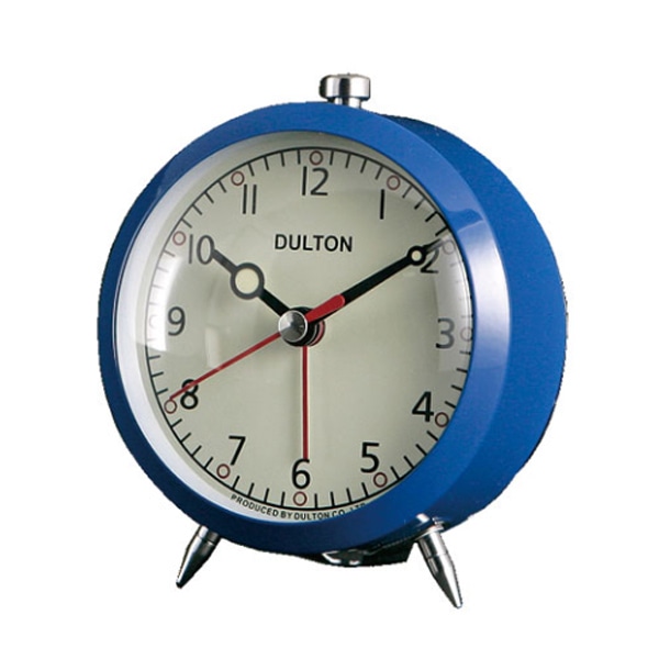 目覚まし時計 アラームクロック ALARM CLOCK （ アナログ 時計 置時計 インテリア 雑貨 クロック とけい おしゃれ アラーム ベル 電池式 卓上 小型 ）【 ブルー 】