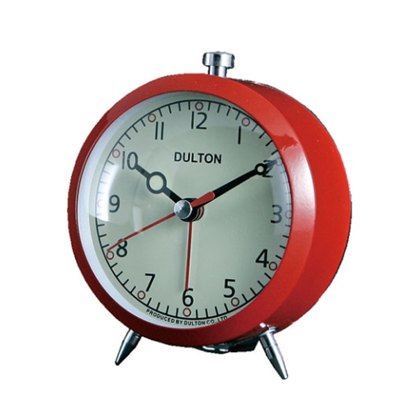 目覚まし時計 アラームクロック ALARM CLOCK （ アナログ 時計 置時計 インテリア 雑貨 クロック とけい おしゃれ アラーム ベル 電池式 卓上 小型 ）【 レッド 】