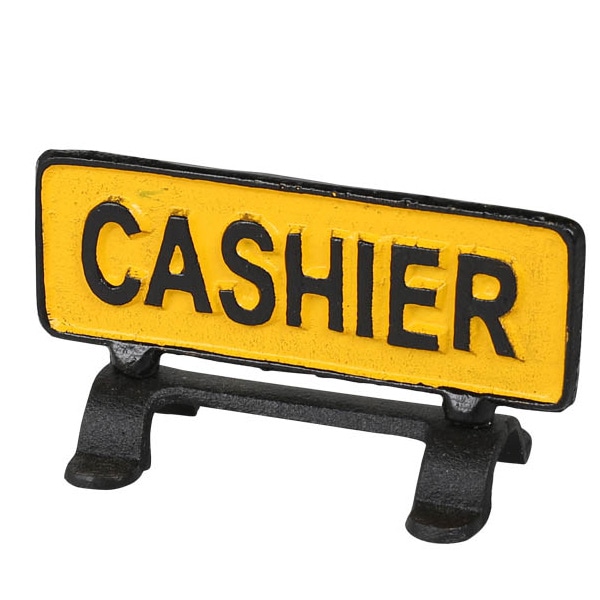 ダルトン DULTON リバーシブルサインスタンド CASHIER キャッシャー アイアン 両面 （ 表示看板 表示ボード レジ レジカウンター 置き型 スタンドタイプ サイン 両面表示 卓上 卓上プレート ）