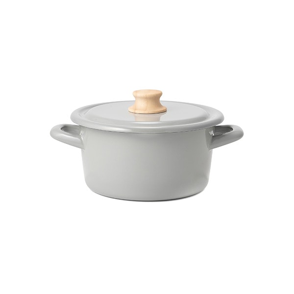 キャセロール 18cm ホーロー鍋 富士ホーロー Honey Ware ハニーウェア （ IH対応 ガス火対応 両手鍋 琺瑯鍋 18センチ オーブン対応 ホーローココット ほうろう鍋 蓋付き 両手なべ 調理器具 おしゃれ ） 【ライトグレー】