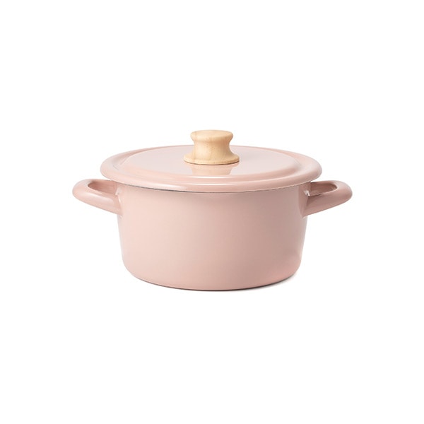 キャセロール 18cm ホーロー鍋 富士ホーロー Honey Ware ハニーウェア （ IH対応 ガス火対応 両手鍋 琺瑯鍋 18センチ オーブン対応 ホーローココット ほうろう鍋 蓋付き 両手なべ 調理器具 おしゃれ ） 【アッシュピンク】