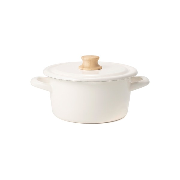 キャセロール 18cm ホーロー鍋 富士ホーロー Honey Ware ハニーウェア （ IH対応 ガス火対応 両手鍋 琺瑯鍋 18センチ オーブン対応 ホーローココット ほうろう鍋 蓋付き 両手なべ 調理器具 おしゃれ ） 【ホワイト】