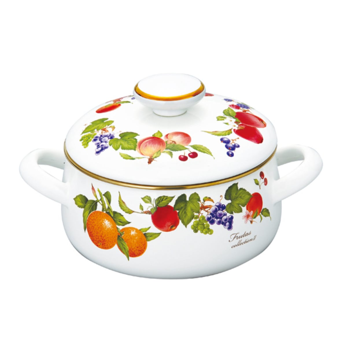 両手鍋 18cm IH対応 ホーロー製 フルータスコレクション２ HoneyWare 富士ホーロー （ ガス火対応 琺瑯鍋 日本製 18センチ オーブン対応 ホーローココット ほうろう鍋 蓋付き 両手なべ 調理器具 おしゃれ ハニーウェア ）