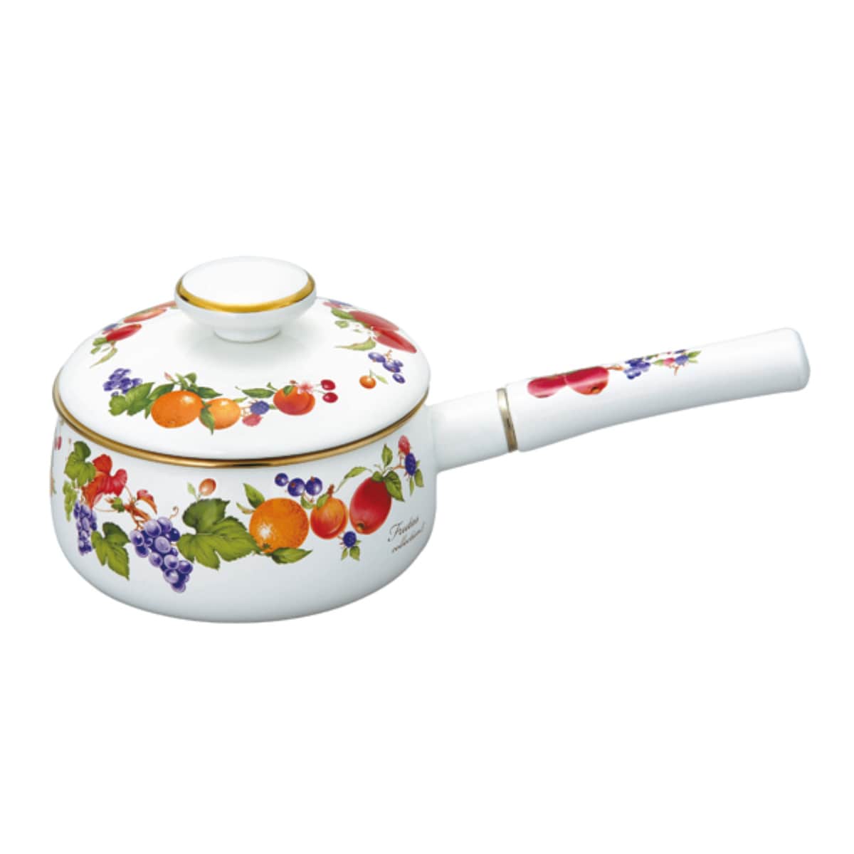 片手鍋 16cm IH対応 ホーロー製 フルータスコレクション２ 日本製 HoneyWare 富士ホーロー （ ガス火対応 琺瑯鍋 16センチ 小鍋 ソースパン ミルクパン ホーローココット ほうろう鍋 片手なべ 小さい 鍋 おしゃれ ハニーウェア ）