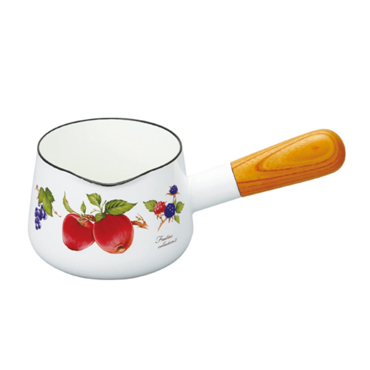 ミルクパン 12cm ホーロー製 フルータスコレクション２ 日本製 HoneyWare 富士ホーロー （ ガス火専用 ソースパン 琺瑯鍋 12センチ 小鍋 ミニ ホーローココット ほうろう鍋 片手なべ 調理器具 おしゃれ ハニーウェア ）