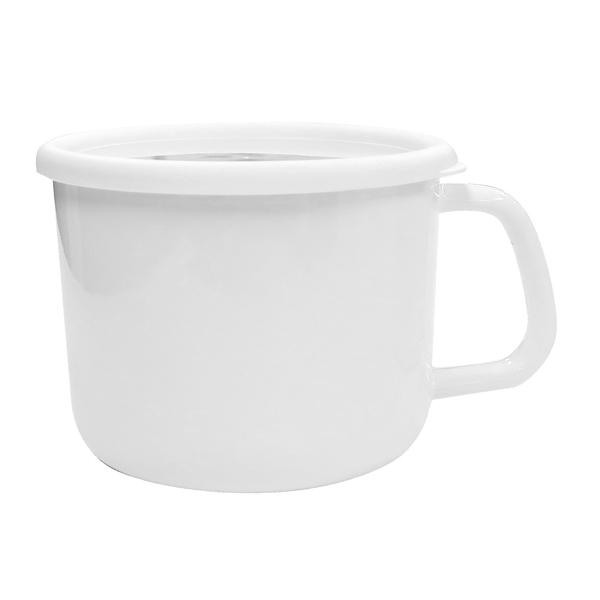 保存容器 ホーロー製 1.6L 丸型 富士ホーロー ストックポット 14cm Konte （ HoneyWare ホーロー容器 持ち手付き ストッカー 容器 フードコンテナ ぬか漬け 漬物容器 調味料容器 オーブン対応 おしゃれ 白 ）