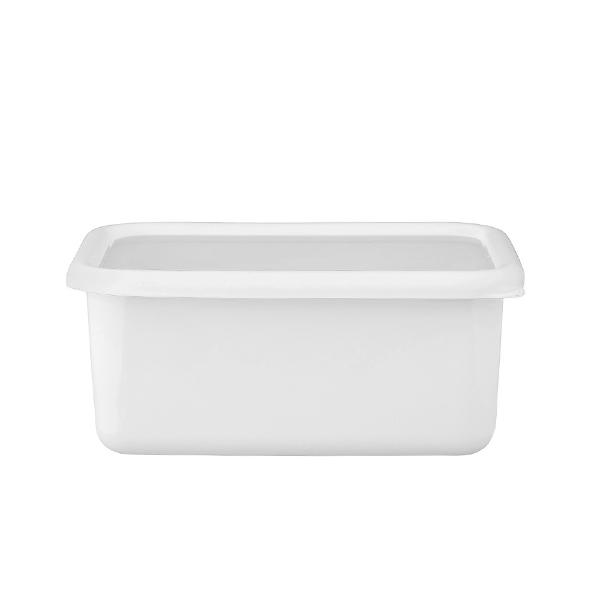 保存容器 ホーロー製 1.12L 角型 富士ホーロー 深型角容器 M Konte コンテ （ HoneyWare ストックポット 調味料入れ ストッカー 容器 フードコンテナ 作り置き ぬか漬け容器 漬物容器 食品保存 オーブン対応 おしゃれ 白 ホワイト ）