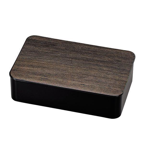 お弁当箱 1段 黒檀 800ml ランチボックス （ 弁当箱 レンジ対応 食洗機対応 木目調 和風 大容量 木目 日本製 電子レンジ対応 中子付き シンプル おしゃれ かっこいい 運動会 一段 ） 【 ウォールナット 】