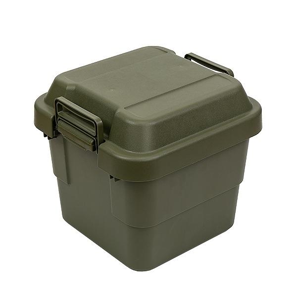 収納ボックス 幅40×奥行39×高さ37cm トランクカーゴ 30L TC-30 頑丈箱 日本製 グレー （ 座れる 収納ケース 収納 ボックス フタ付き ケース 工具箱 プラスチック おしゃれ アウトドア ） 【グリーン】