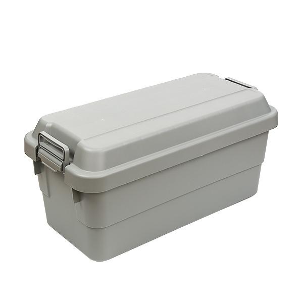 収納ボックス 幅78×奥行39×高さ37cm トランクカーゴ 70L TC-70 頑丈箱 日本製 グレー （ 座れる 収納ケース 収納 ボックス フタ付き ケース 工具箱 プラスチック おしゃれ アウトドア ） 【グレー】