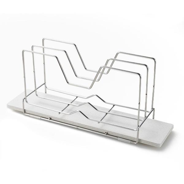 ビーワーススタイル KAWAKI まな板スタンド （ 水切りラック シンク上 ステンレス 珪藻土 日本製 鍋蓋スタンド まな板立て まな板置き まな板用スタンド 鍋蓋立て まな板ホルダー まな板収納 珪藻土トレー ）