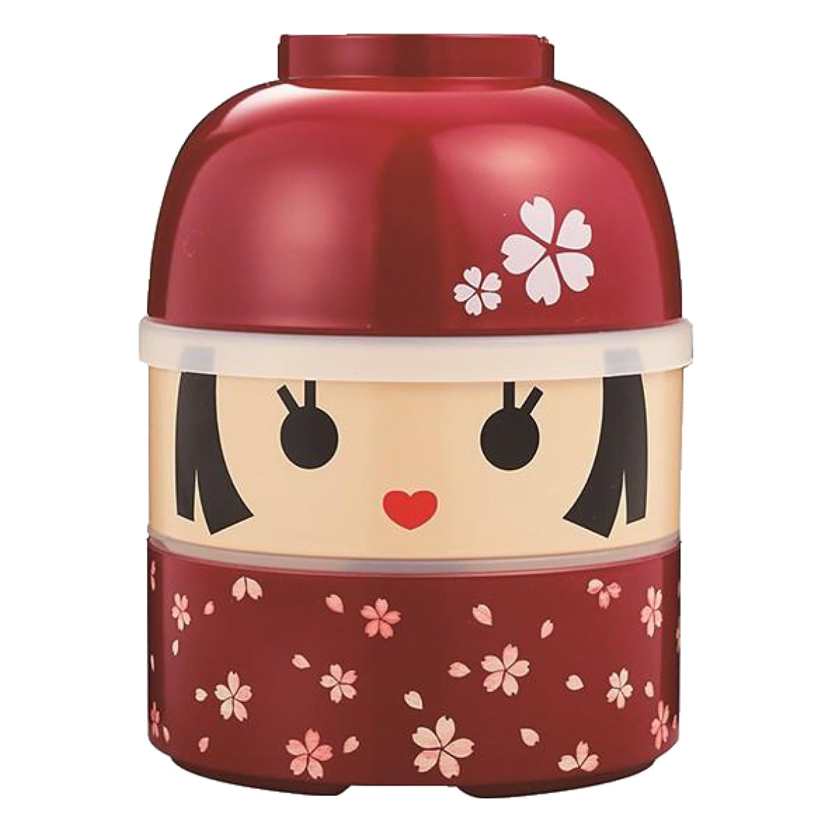 お弁当箱 2段 お椀付き こけし弁当 850ml ランチボックス イチロー （ 二段 レンジ対応 食洗機対応 二段弁当箱 こけし スープカップ付き こけし二段弁当 レンジOK 食洗機OK シール蓋 ふんわり ふわっと ドーム型 ） 【ハナコ】