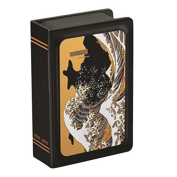 お弁当箱 1段 BOOK BENTO 和柄 500ml ブック弁当 ランチボックス （ 浮世絵 一段 弁当箱 食洗機対応 レンジ対応 中子 一段弁当箱 和風弁当 食洗機OK レンジOK おしゃれ 汁もれしにくい ランチベルト付き ） 【 波に富士 】