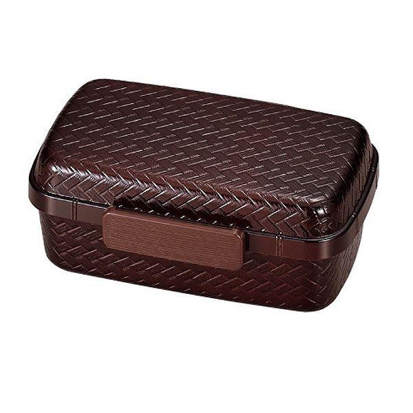 お弁当箱 1段 2点ロック HAKOYA あじろ 仕切り付 500ml ランチボックス （ 弁当箱 レンジ対応 食洗機対応 和柄 ハコヤ はこや 一段 和風 レンジOK 食洗機OK 一段弁当箱 和 あじろ弁当 ドーム蓋 ふんわり ふわっと 二点ロック ） 【 溜 】