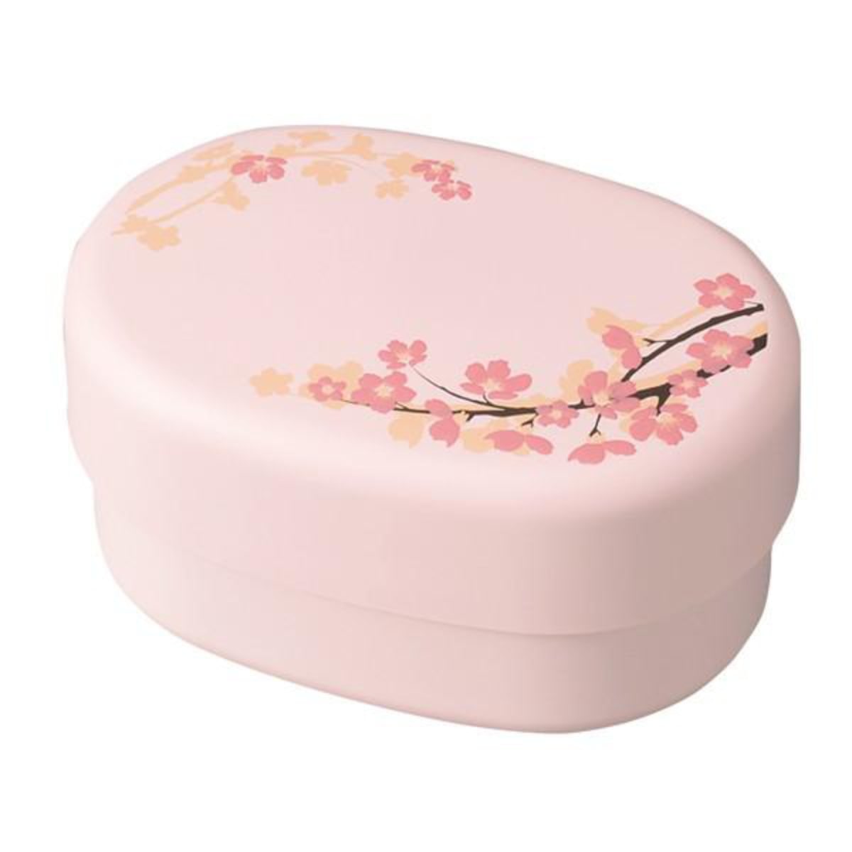 お弁当箱 2段 コンパクト弁当 SAKURA HAKOYA 390ml 入れ子 ホワイト （ 弁当箱 ランチボックス 食洗機対応 レンジ対応 女性 日本製 食洗機OK レンジOK 二段弁当箱 二段 スリム コンパクト 和風 和柄 ） 【ピンク】