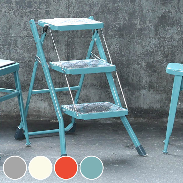 脚立 3段 ダルトン DULTON フォールディング3ステップ ラダー 折りたたみ （ 踏み台 ステップ台 ステップ スツール 折り畳み 折りたたみ式 踏台 キッチン 高い所 洗車 庭 収納 コンパクト 高所 掃除 大掃除 ） 【 Galvanized 】