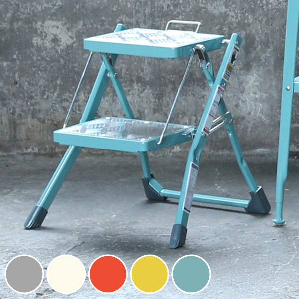 脚立 2段 ダルトン DULTON フォールディング2ステップ ラダー 折りたたみ （ 踏み台 ステップ台 ステップ スツール 折り畳み 折りたたみ式 踏台 キッチン 高い所 洗車 庭 収納 コンパクト 高所 掃除 大掃除 ） 【 Galvanized 】