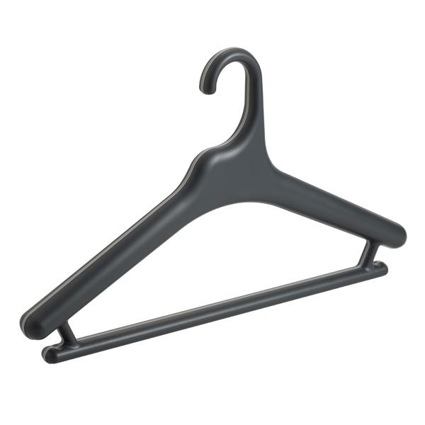 滑らないハンガー ハンガー 1本 42cm すべらない 滑り止めがついた衣類ハンガー Midline メンズ （ 衣類ハンガー ジャケットハンガー 男性 スラックスハンガー ネクタイ 滑りにくい 洗濯ハンガー 衣類 収納 おしゃれ ） 【ライトグレー】