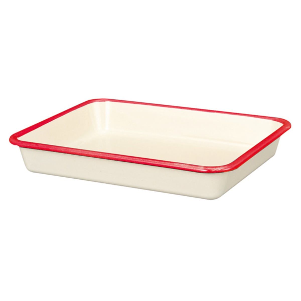 バット LLサイズ 約30.5ｘ23.5cm ホーロー製 富士ホーロー Honey Ware （ 角バット 琺瑯バット 調理バット 約30.5×23.5cm オーブン対応 調理用バット ほうろう 白 揚げ物 衣付け 下ごしらえ キッチンツール ） 【レッド】