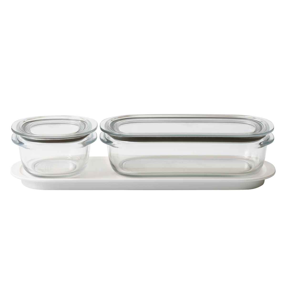 保存容器 200ml 520ml 調理ができる保存容器 収納トレー付き Sサイズ Mサイズ 各1個入り （ 日本製 密閉 プラスチック 電子レンジ対応 食洗機対応 電子レンジ調理器 0.2L 0.52L 保存 容器 調味料容器 キャニスター 調味料入れ ） 【クリア】