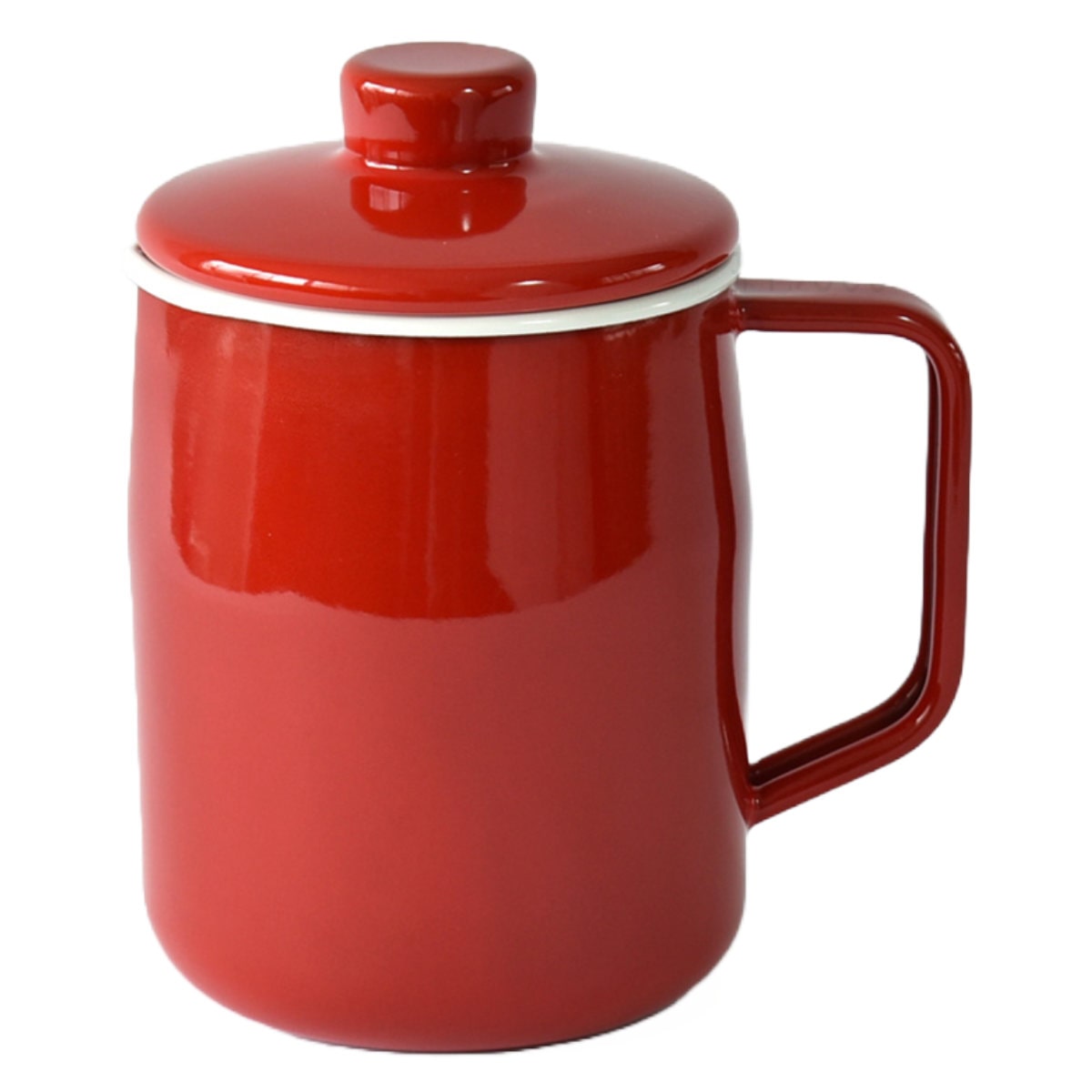 オイルポット 1L Filto 富士ホーロー Honey Ware ハニーウェア （ 油ポット 油こし器 油濾し器 オイルストッカー 濾し網付き 琺瑯 油 保存 容器 油こし ろ過 濾過 保存容器 おしゃれ ） 【レッド】