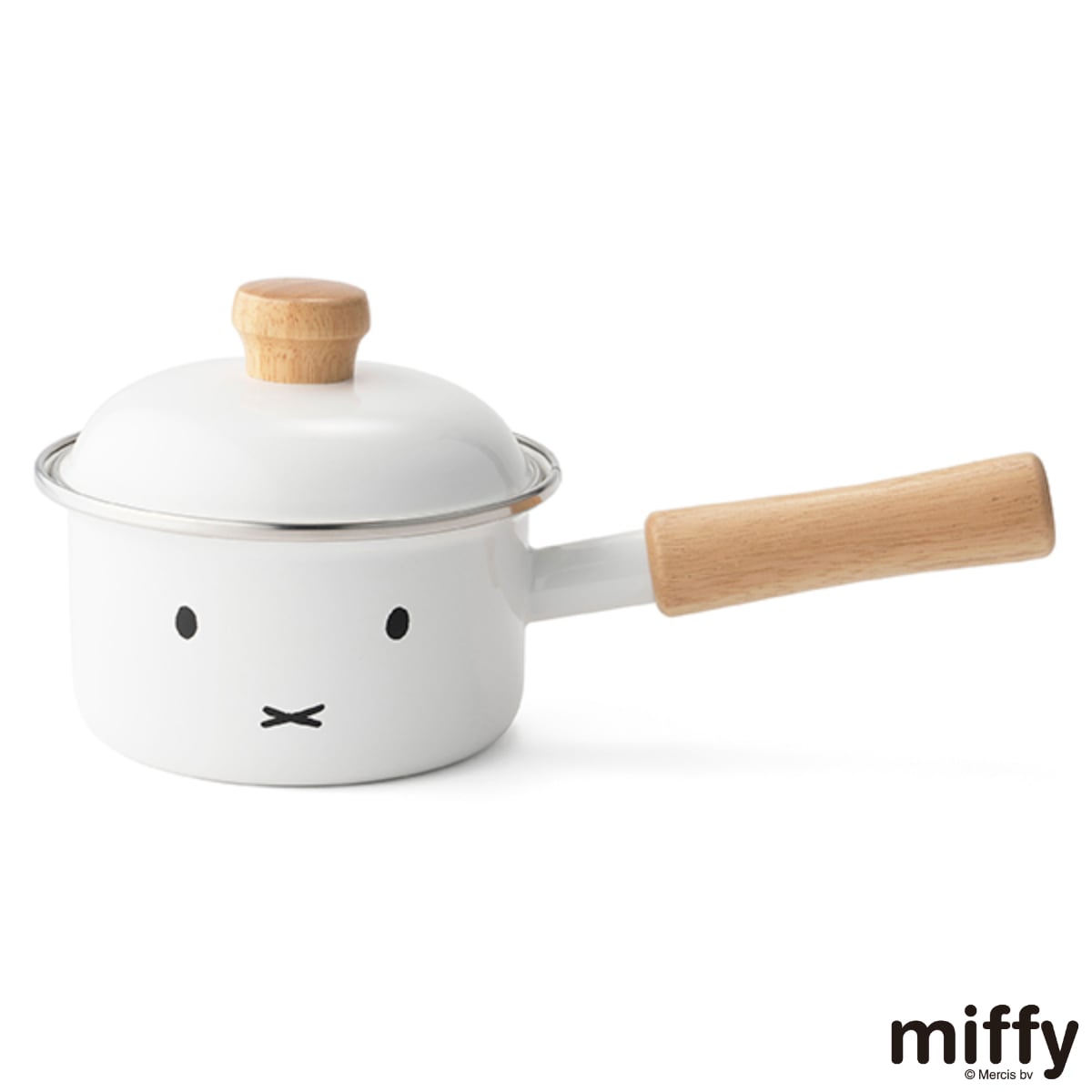 片手鍋 ソースパン 12cm IH対応 富士ホーロー ミッフィーフェイス （ HoneyWere ハニーウェア ミッフィー ガス火対応 ミルクパン 片手なべ 小ぶり 軽い 12センチ 小鍋 ホーロー鍋 琺瑯鍋 ほうろう鍋 ミニ 小さい おしゃれ miffy ）