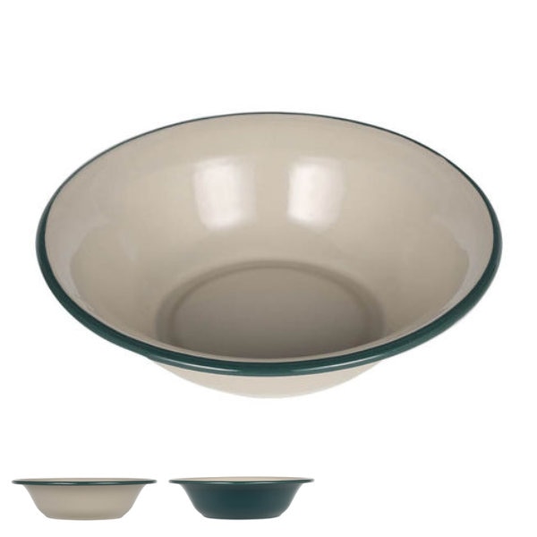 アウトドア 食器 お皿 ダルトン DULTON 直径20.5cm エナメルディーププレート （ 皿 さら プレート ホーロー 琺瑯 ホーロープレート ボウル レジャー食器 取り皿 おしゃれ キッチン お洒落 シンプル ） 【 ベージュグリーン 】