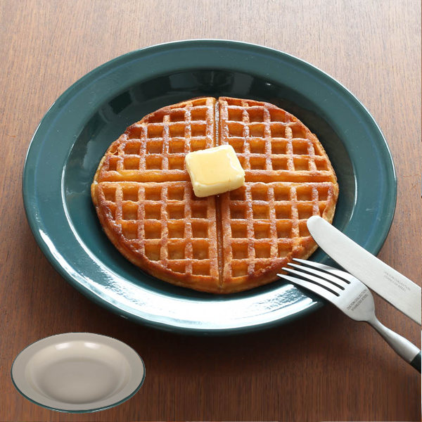 アウトドア 食器 お皿 ダルトン DULTON 直径24cm （ 皿 さら プレート ホーロー 琺瑯 ホーロープレート レジャー食器 取り皿 おしゃれ キッチン お洒落 シンプル ） 【 ベージュグリーン 】