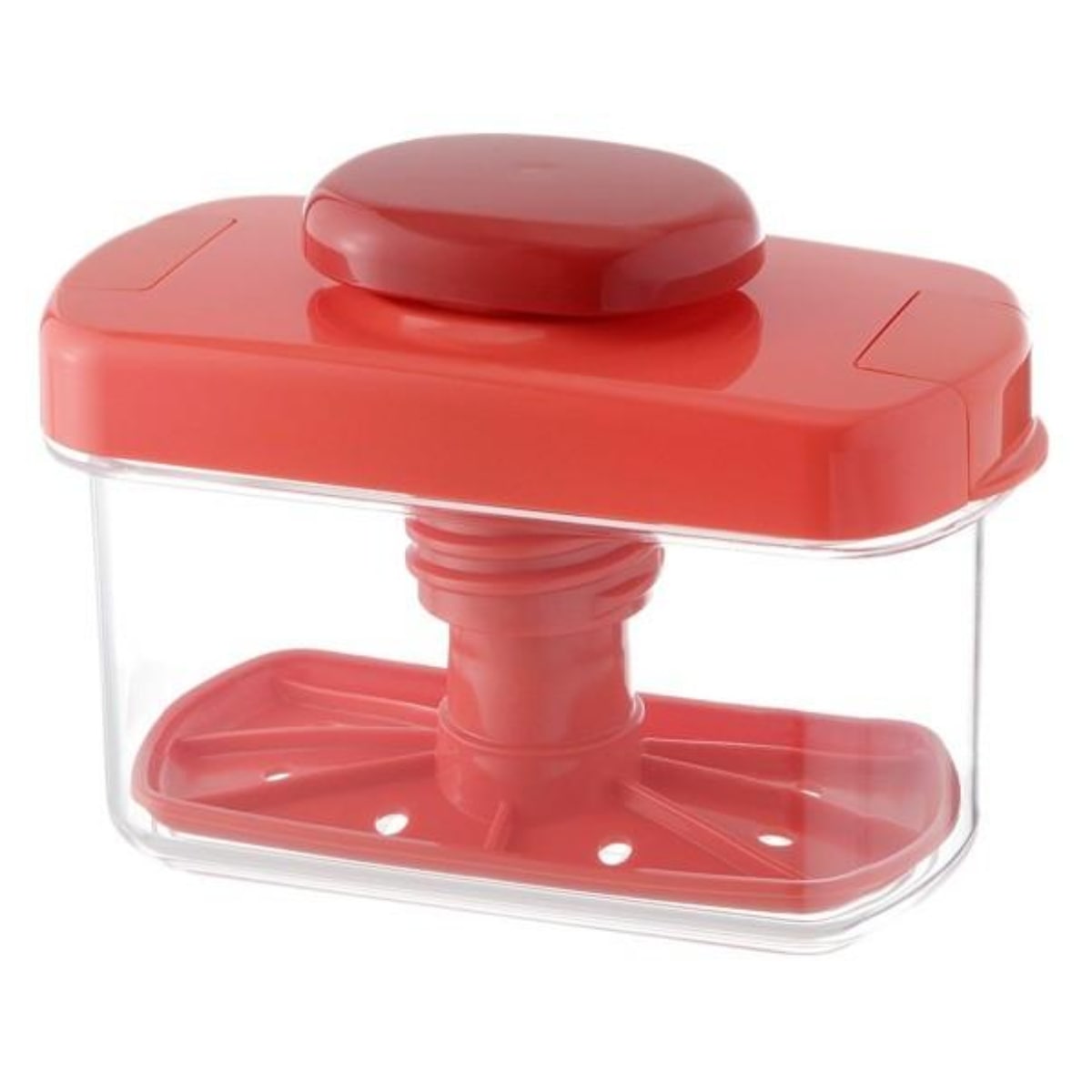 漬物容器 浅漬けメーカー 重石不要 リベラリスタ （ 漬け物容器 つけもの容器 野菜漬け 浅漬け 浅漬 容器 自家製漬物 生野菜 漬物つくり 漬物器 保存 容器 冷蔵庫 ドアポケット ） 【レッド】