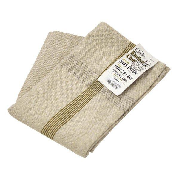 ふきん キッチンクロス シャンブレー コットン ダルトン DULTON クロス （ 布巾 フキン テーブルクロス カウンタークロス クロス キッチンタオル 速乾 大判 ランチョンマット テーブル布巾 台布巾 台所用 食卓用 テーブル用 ） 【 オリーブ 】