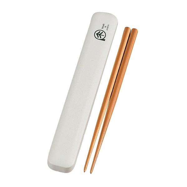 箸＆箸箱セット 箸 箸箱 ひのきのぷら 18cm カトラリー （ スライド式 お箸 はし カトラリーセット スライド マイ箸 日本製 ヒノキ プラスチック おはし ケース お箸ケース 携帯用箸 木箸 天然木 ケース付き ）