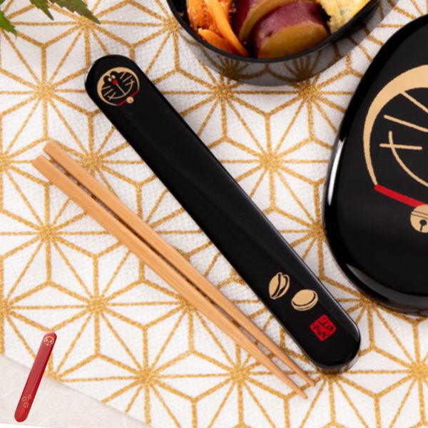 箸＆箸箱セット スライド式 箸 箸箱 ドラえもん 18cm （ スライド お箸 はし カトラリーセット マイ箸 ドラミちゃん どらえもん 日本製 おはし ケース お箸ケース 携帯用箸 ケース付き キャラクター ） 【 レッド 】