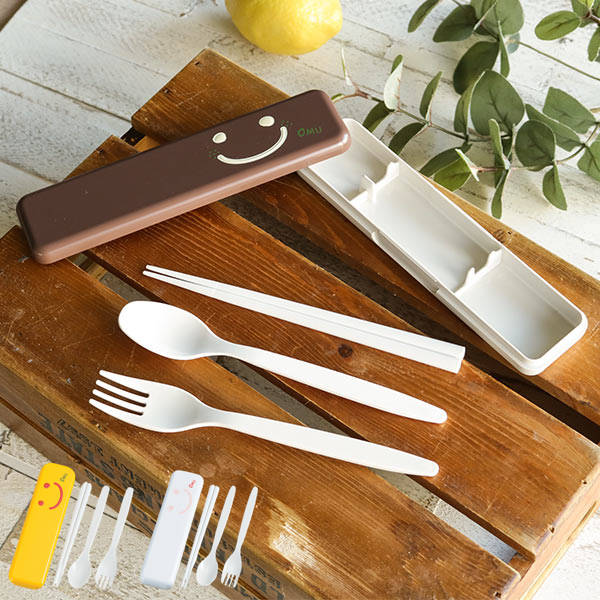 トリオセット 箸 スプーン フォーク OBENTO TIME 18cm カトラリーセット （ 携帯用カトラリー お弁当用 カトラリー トリオ セット 箸＆フォーク＆スプーン はし 子供 女子 大人 お弁当グッズ ランチグッズ かわいい 日本製 ） 【 ホワイト 】