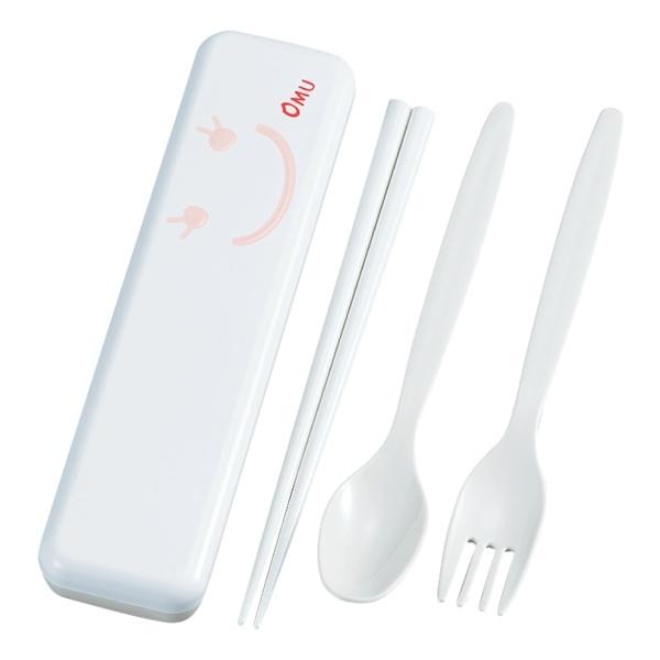 トリオセット 箸 スプーン フォーク OBENTO TIME 18cm カトラリーセット （ 携帯用カトラリー お弁当用 カトラリー トリオ セット 箸＆フォーク＆スプーン はし 子供 女子 大人 お弁当グッズ ランチグッズ かわいい 日本製 ） 【 ホワイト 】