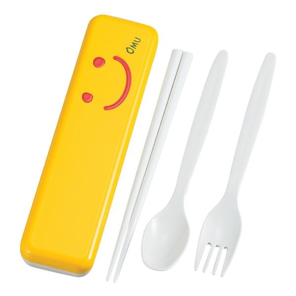 トリオセット 箸 スプーン フォーク OBENTO TIME 18cm カトラリーセット （ 携帯用カトラリー お弁当用 カトラリー トリオ セット 箸＆フォーク＆スプーン はし 子供 女子 大人 お弁当グッズ ランチグッズ かわいい 日本製 ） 【 イエロー 】